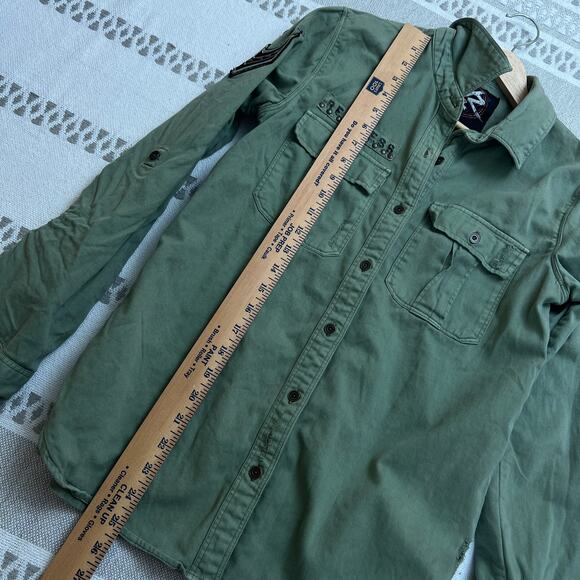 Young & Reckless Women's Reckless Camo Army Green Long Sleeve Button Up Shirt - Picture 5 of 12